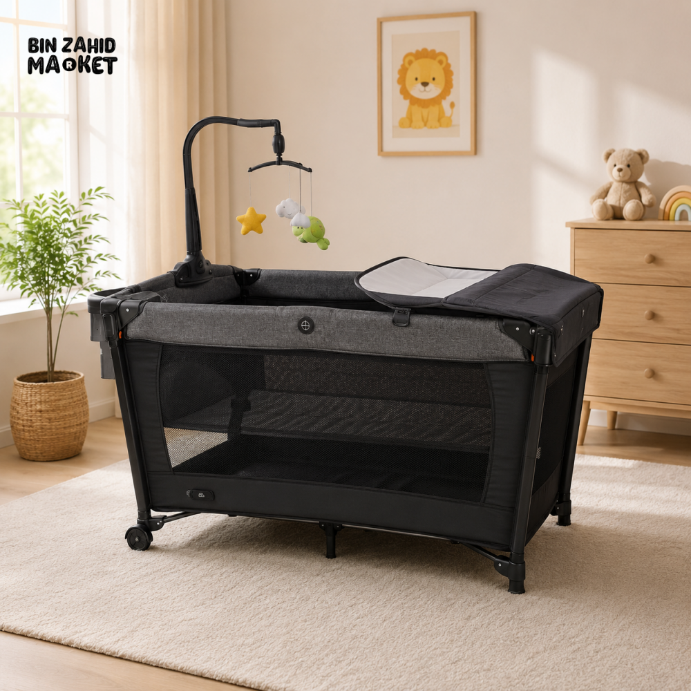 BABIFY PREMIUM BABY PLAYPEN COT WITH TOY BAR