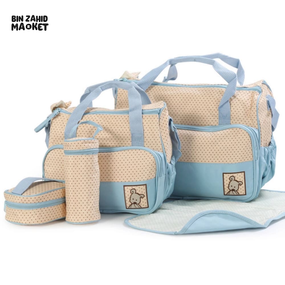BABY 5 PIECES DIAPER BAG SET Sky