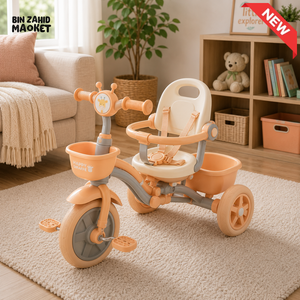 BABY BALANCE TRICYCLE WITH SILENT WHEELS - BEIGE