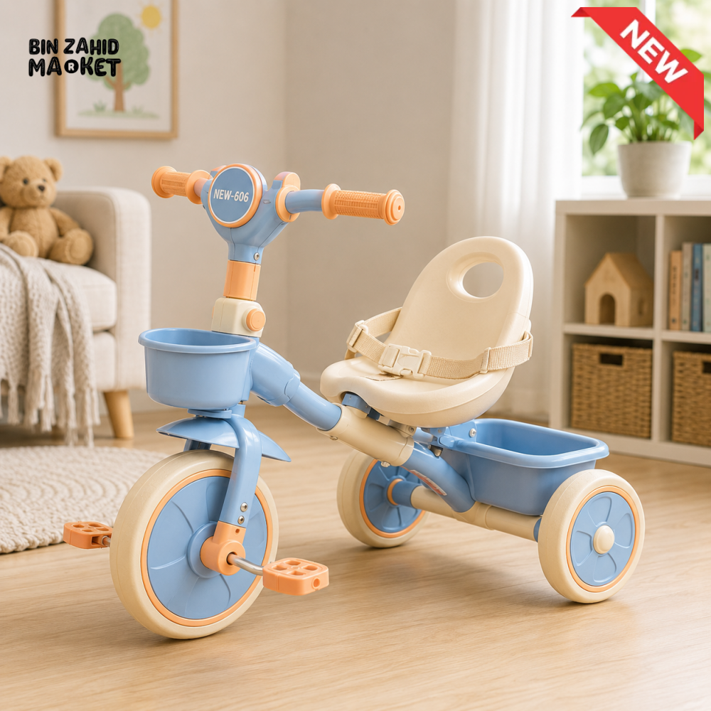BABY BALANCE TRICYCLE WITH SILENT WHEELS - BLUE