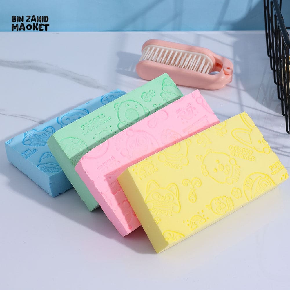BABY BATH RUB BACK CLEANING SPONGE – GENTLE BODY WASH TOOL FOR KIDS & ADULTS