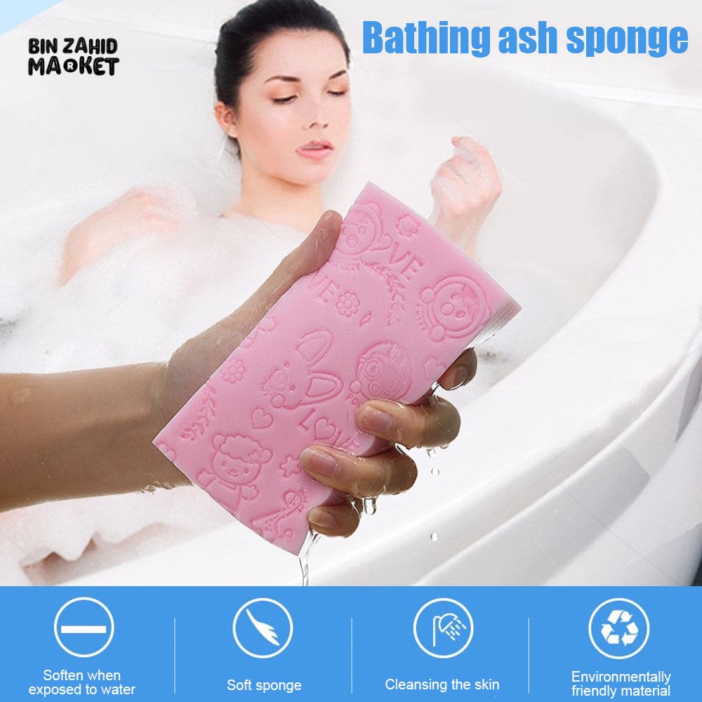 BABY BATH RUB BACK CLEANING SPONGE – GENTLE BODY WASH TOOL FOR KIDS & ADULTS