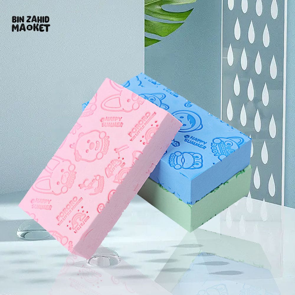 BABY BATH RUB BACK CLEANING SPONGE – GENTLE BODY WASH TOOL FOR KIDS & ADULTS
