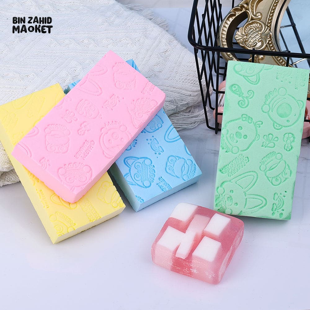 BABY BATH RUB BACK CLEANING SPONGE – GENTLE BODY WASH TOOL FOR KIDS & ADULTS