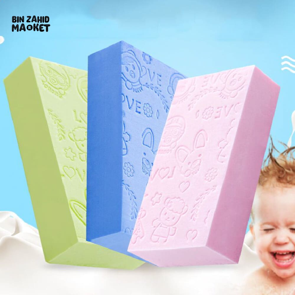 BABY BATH RUB BACK CLEANING SPONGE – GENTLE BODY WASH TOOL FOR KIDS & ADULTS