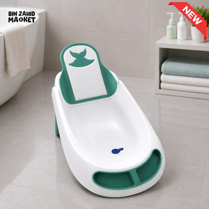 BABY BATH TUB WITH CUSHION SUPPORT - GREEN