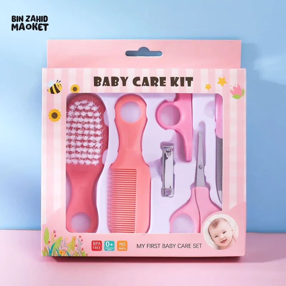 BABY CARE KIT Pink 6 Pieces Set
