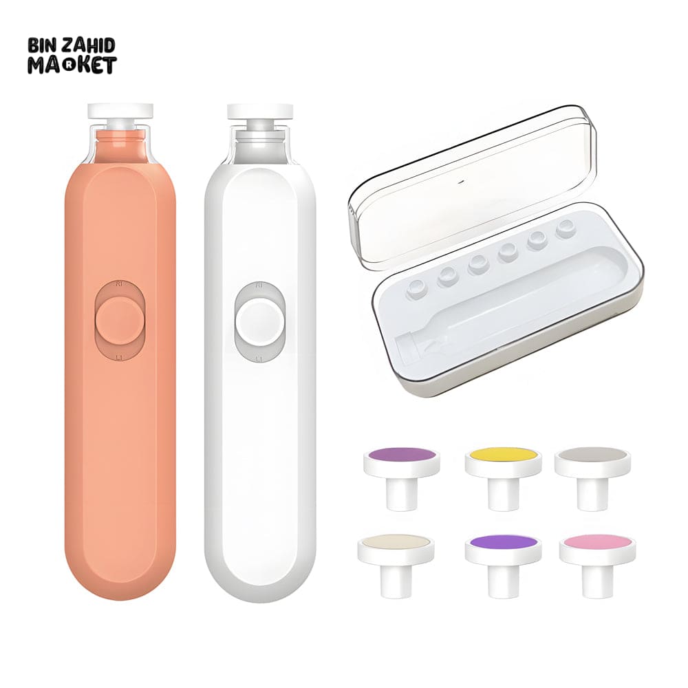 BABY NAIL TRIMMER ELECTRIC WITH LIGHT – SAFE NAIL FILE & 6 GRINDING PADS FOR NEWBORN, INFANT, TODDLER & ADULT TOES