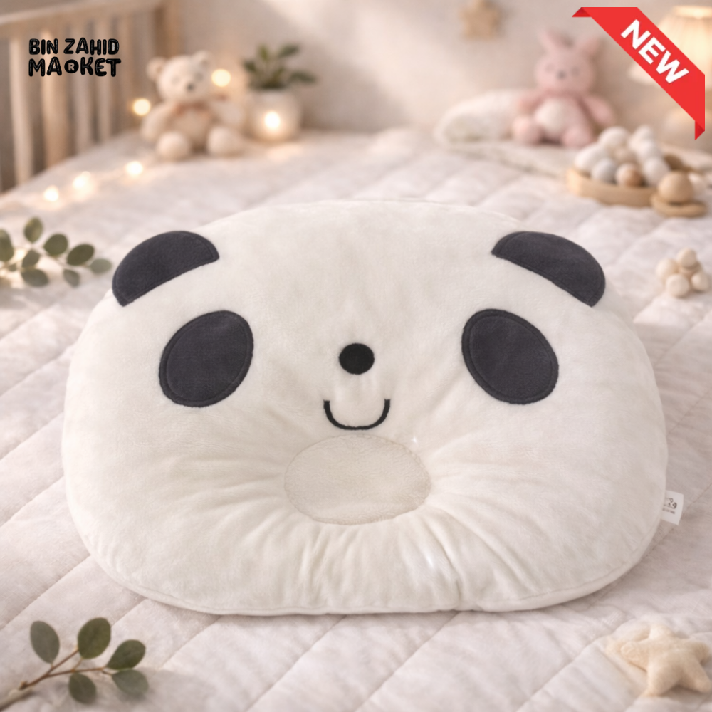 BABY PANDA HEAD SHAPING PILLOW – SOFT NEWBORN SUPPORT CUSHION FOR INFANTS