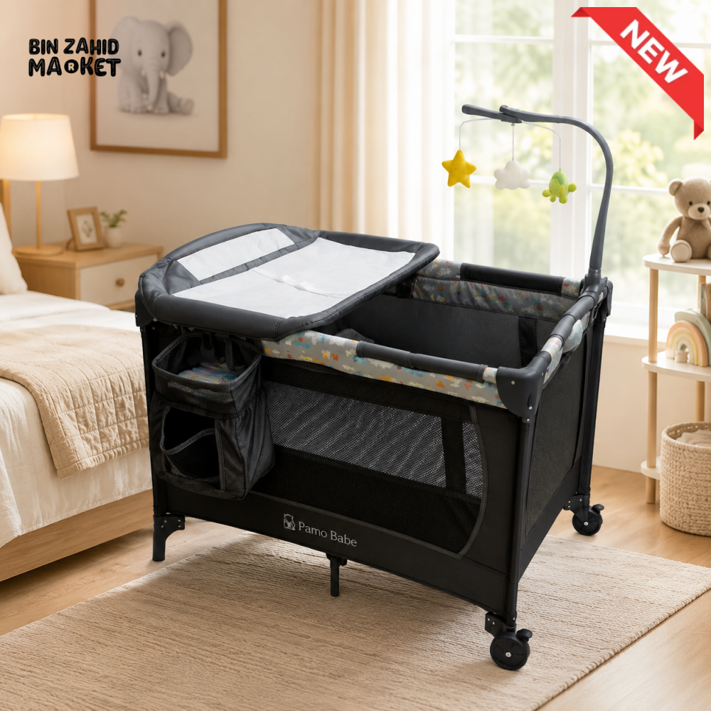 BABY PLAYPEN COT WITH CHANGING STATION