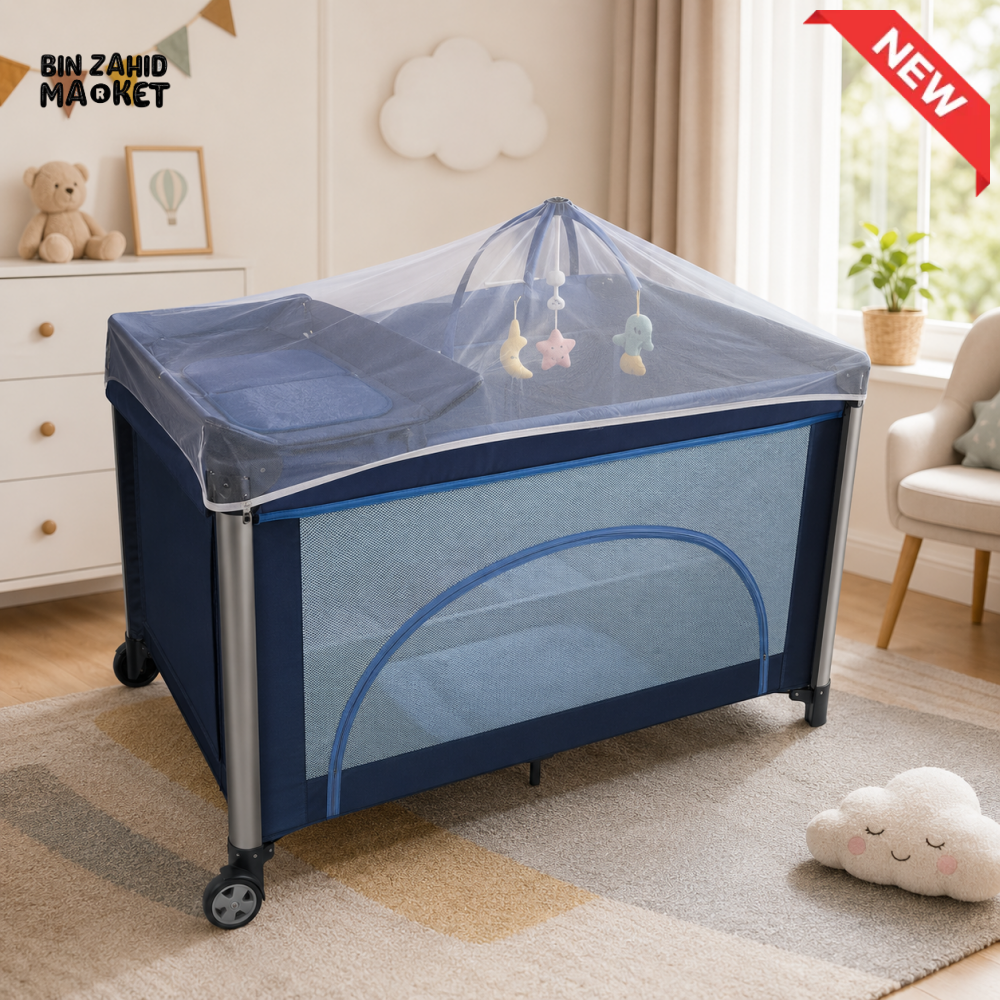 BABY PLAYPEN COT WITH MOSQUITO NET COVER