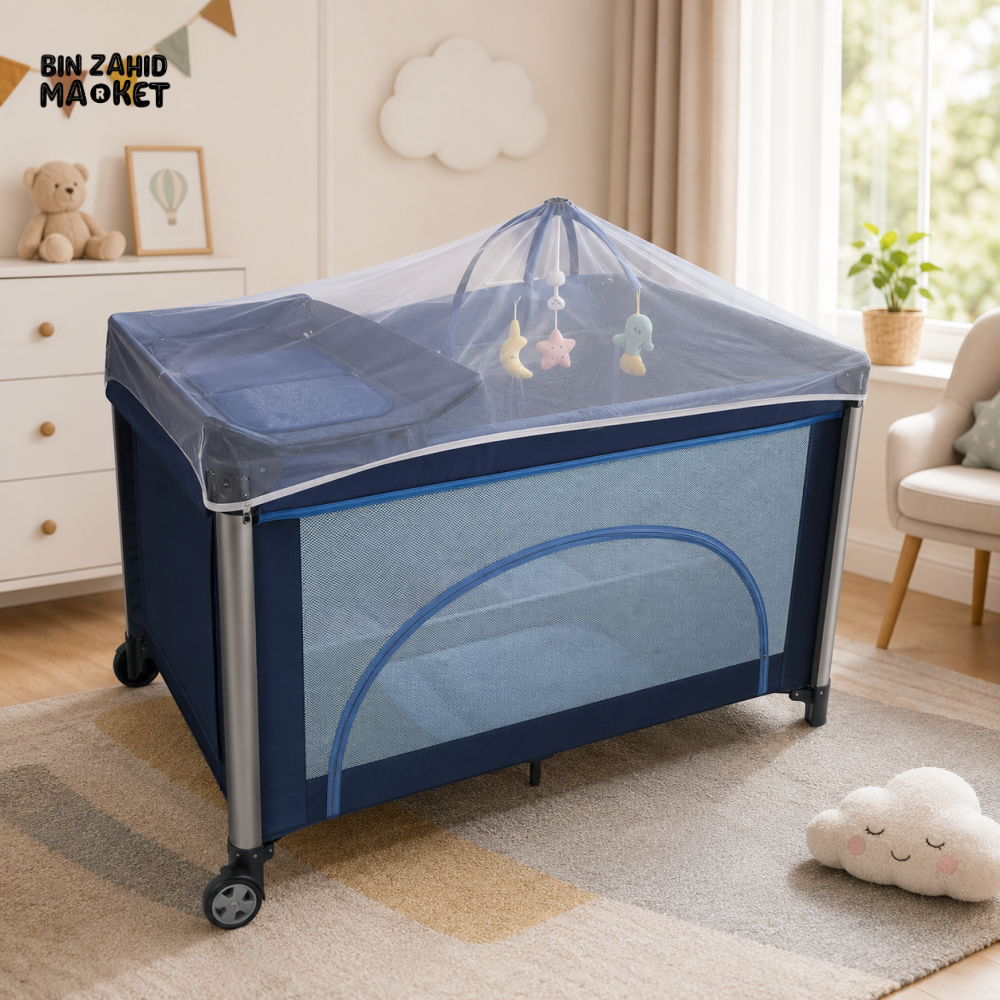 BABY PLAYPEN COT WITH MOSQUITO NET COVER
