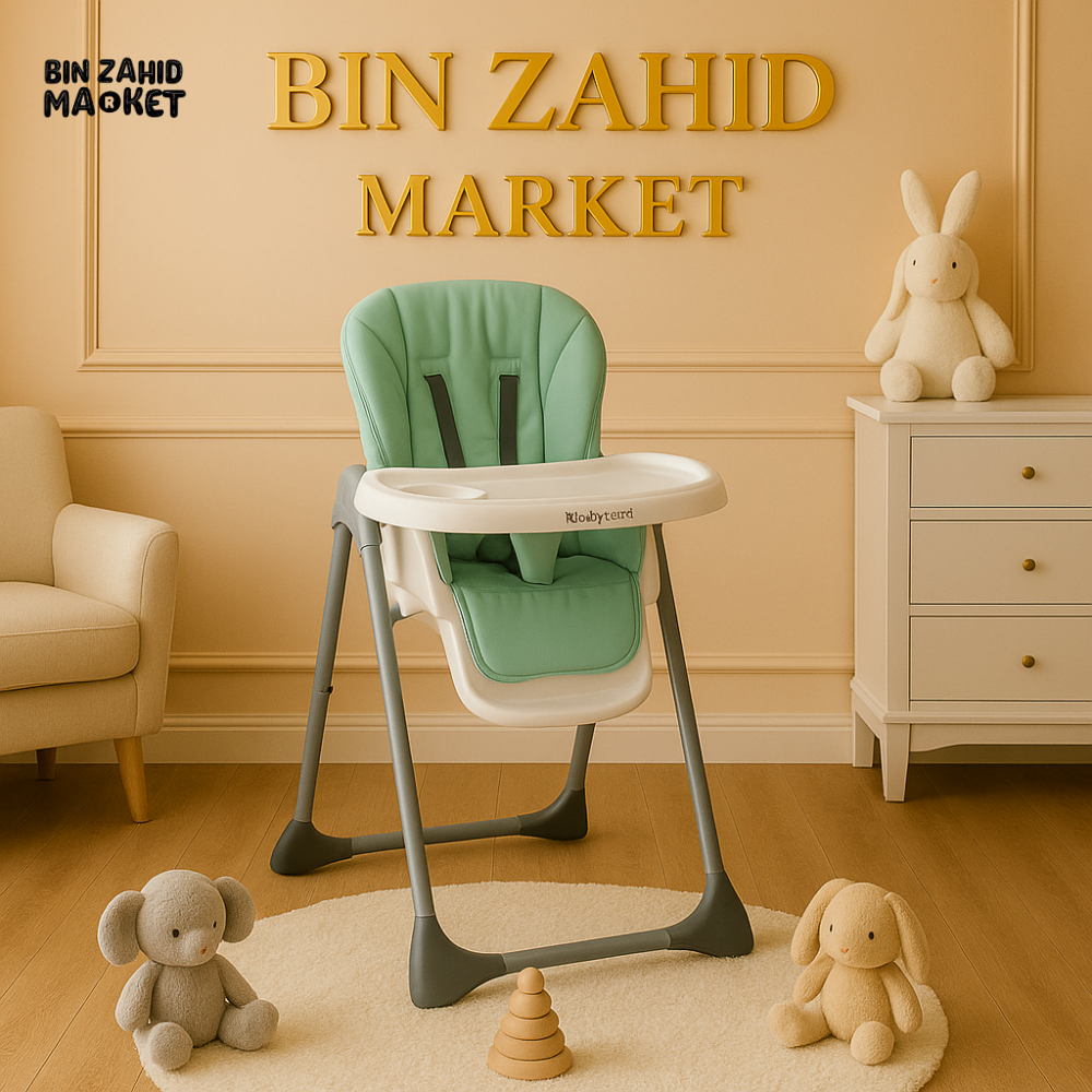 BABY TREND HIGH CHAIR WITH DETACHABLE TRAY – COMPACT FOLDING FEEDING CHAIR - MINT GREEN