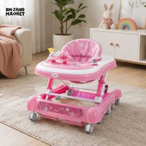 BABY WALKER WITH ACTIVITY TRAY - PINK