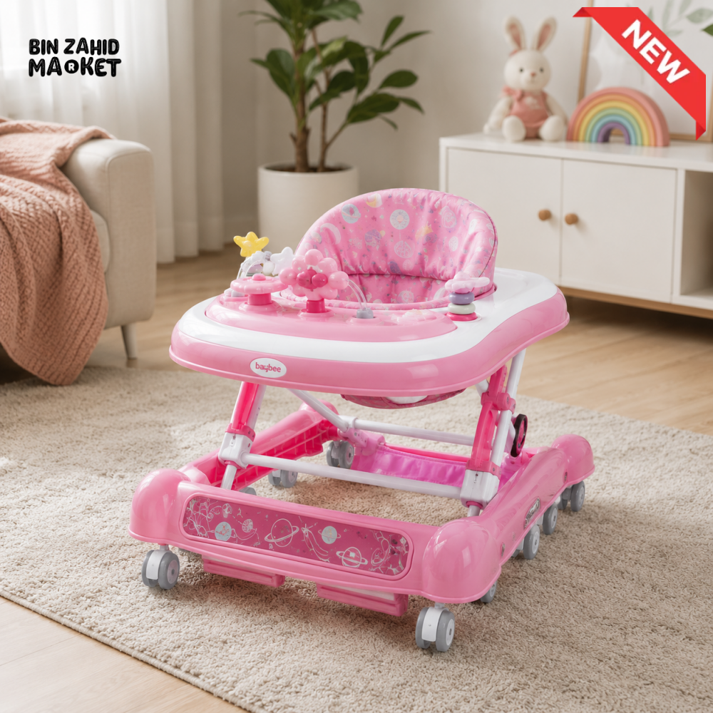 BABY WALKER WITH ACTIVITY TRAY - PINK