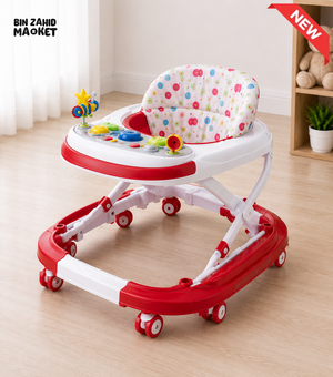 BABY WALKER WITH ACTIVITY TRAY - RED