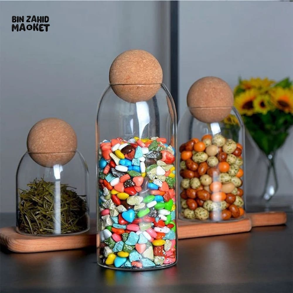 BALL CORK GLASS JARS