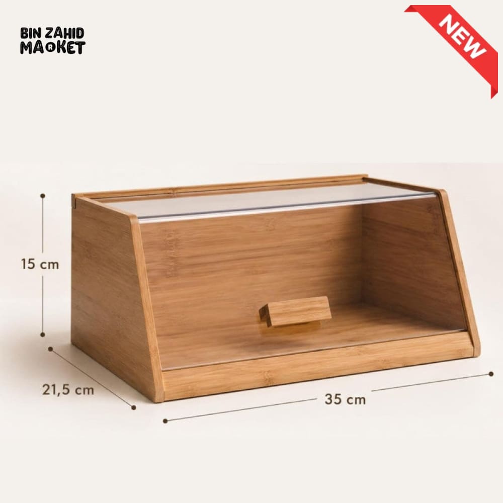 BAMBOO BREAD STORAGE BOX WITH CLEAR FRONT COVER