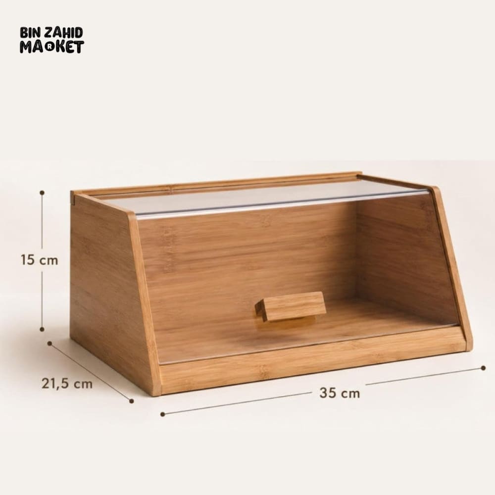 BAMBOO BREAD STORAGE BOX WITH CLEAR FRONT COVER