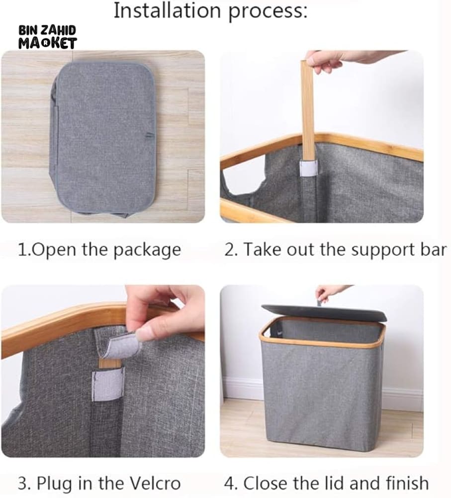 BAMBOO LAUNDRY HAMPER WITH HANDLES – FOLDABLE & STYLISH LAUNDRY BASKET