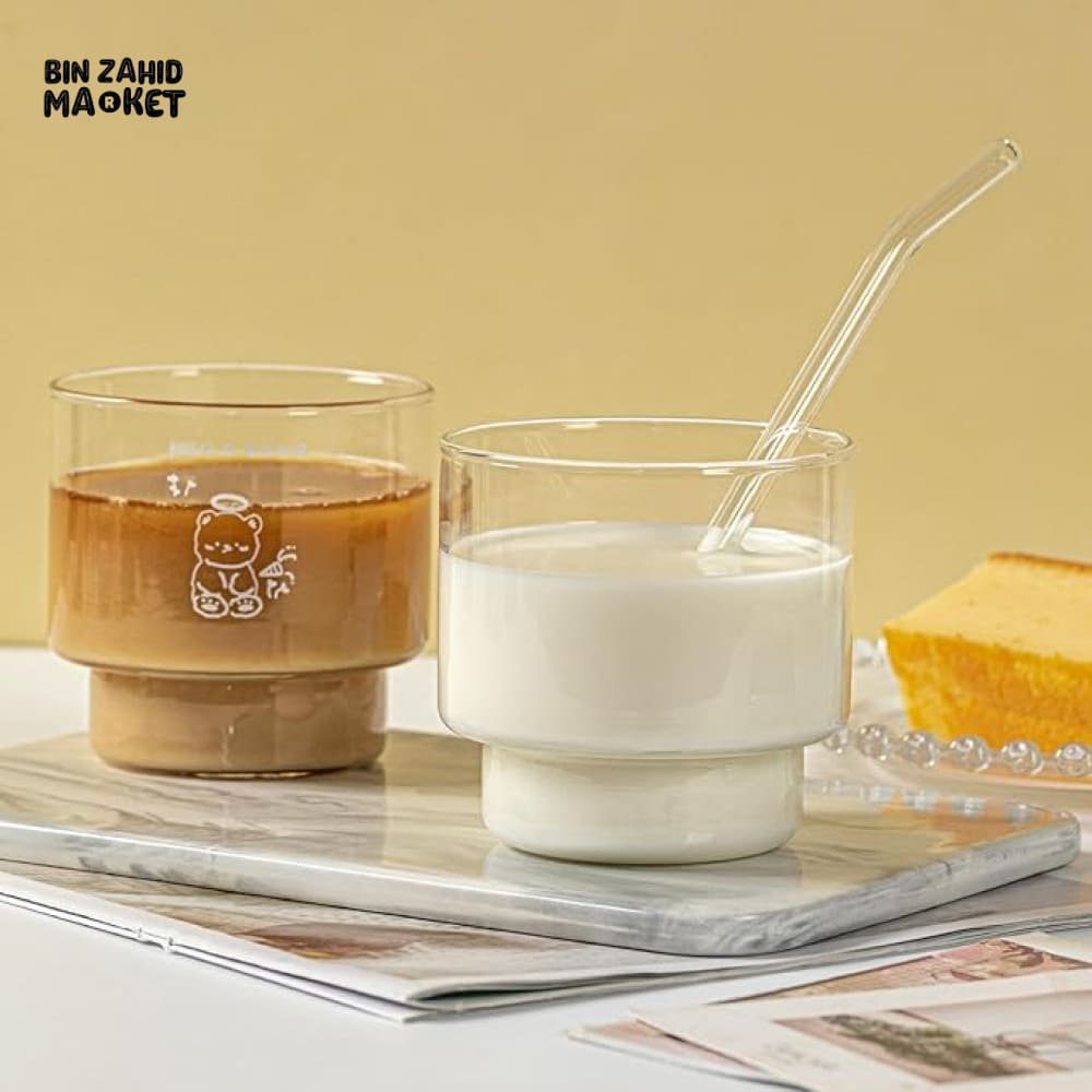 BASIC LOW BASE BREW & DESSERT GLASS 400ML MINIMALIST GLASSWARE FOR COFFEE TEA & SWEETS