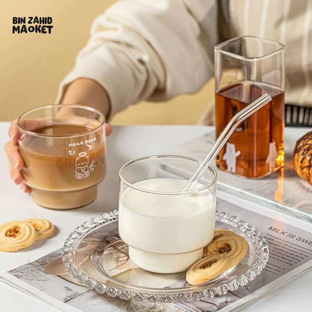 BASIC LOW BASE BREW & DESSERT GLASS 400ML MINIMALIST GLASSWARE FOR COFFEE TEA & SWEETS