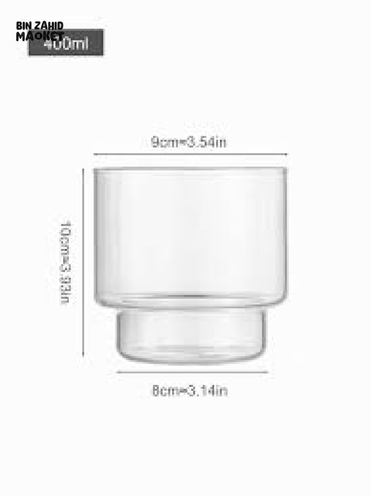 BASIC LOW BASE BREW & DESSERT GLASS 400ML MINIMALIST GLASSWARE FOR COFFEE TEA & SWEETS