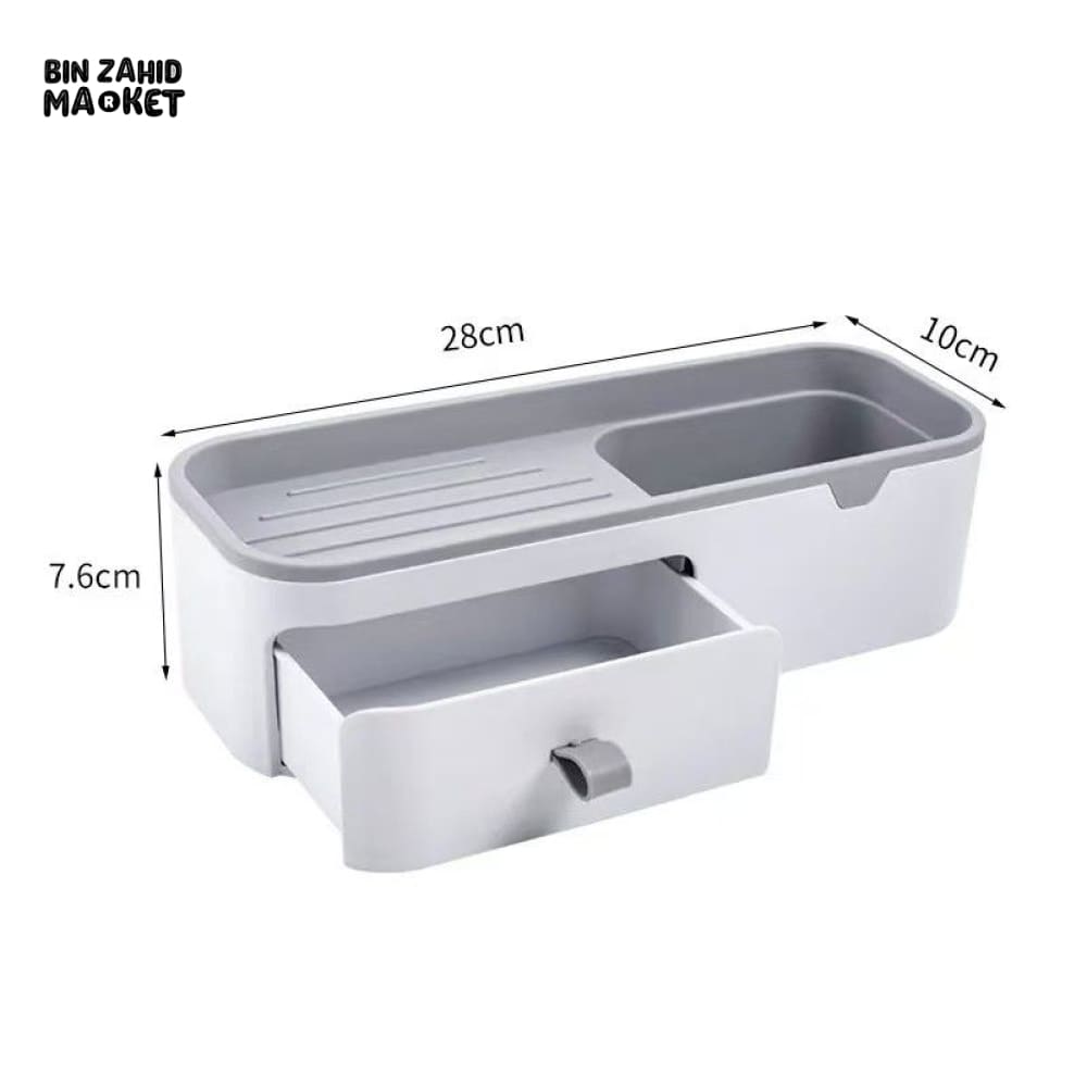 BATHROOM WALL MOUNTED STORAGE SHELF WITH DRAWER