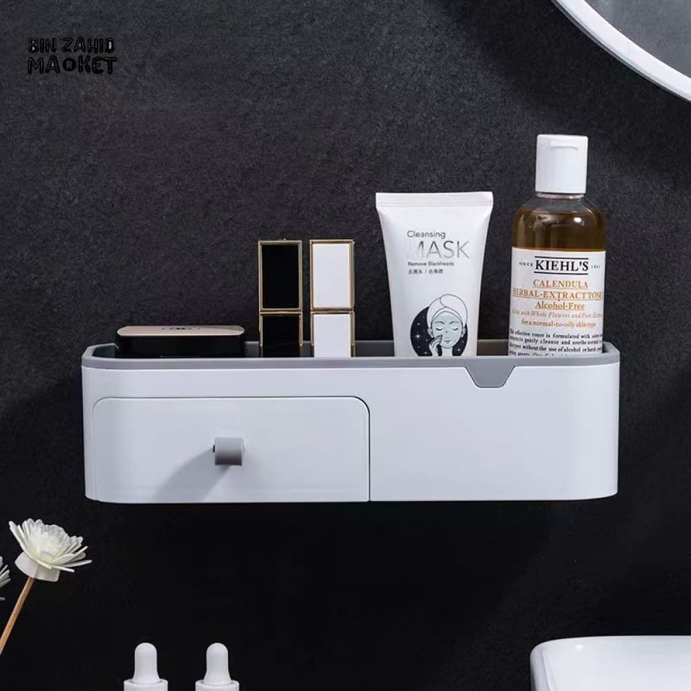 BATHROOM WALL MOUNTED STORAGE SHELF WITH DRAWER