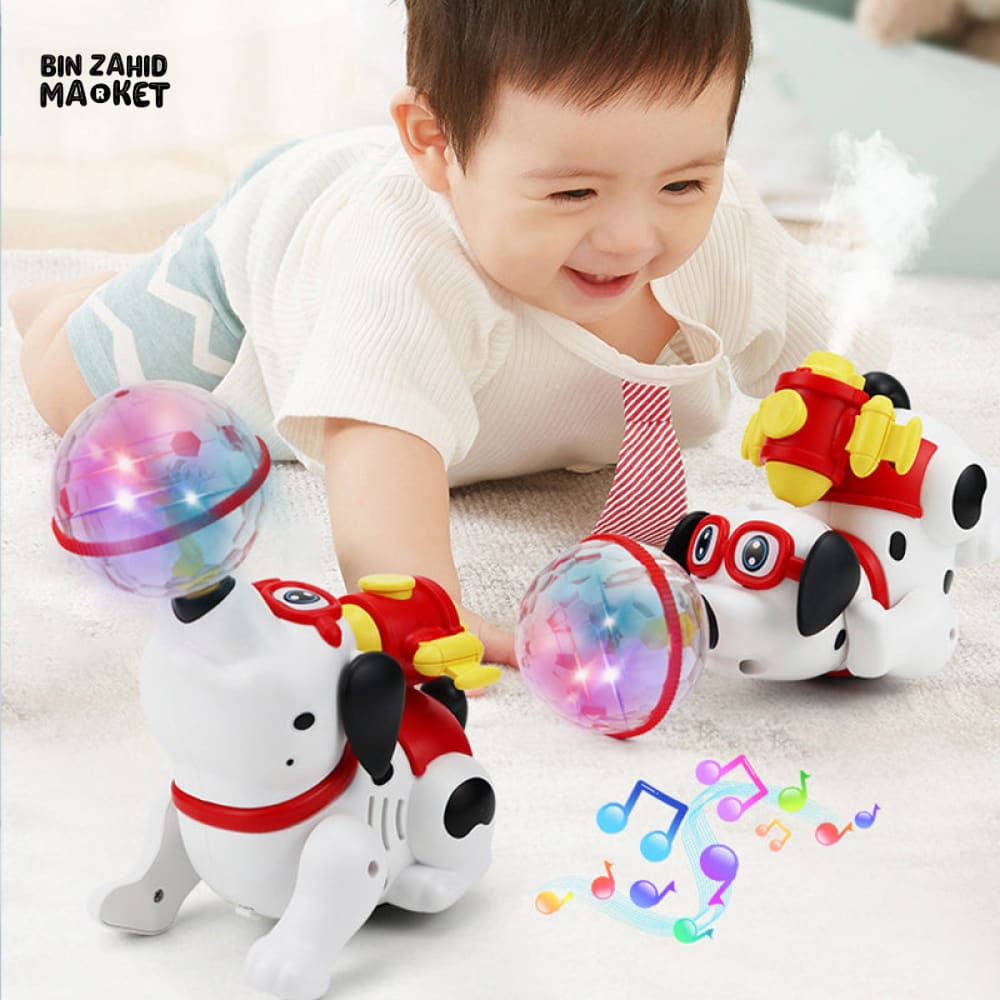 BATTERY OPERATED SPRAY TOY WITH LIGHT & SOUND EFFECTS - DOG