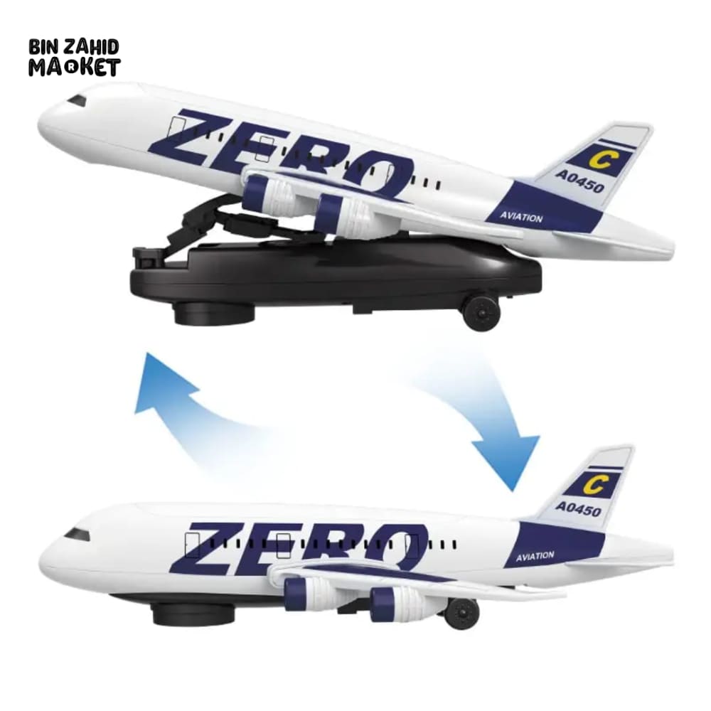 BATTERY OPERATED ZERO AIRPLANE – LED LIGHTS MUSIC & 360-DEGREE SPIN ACTION