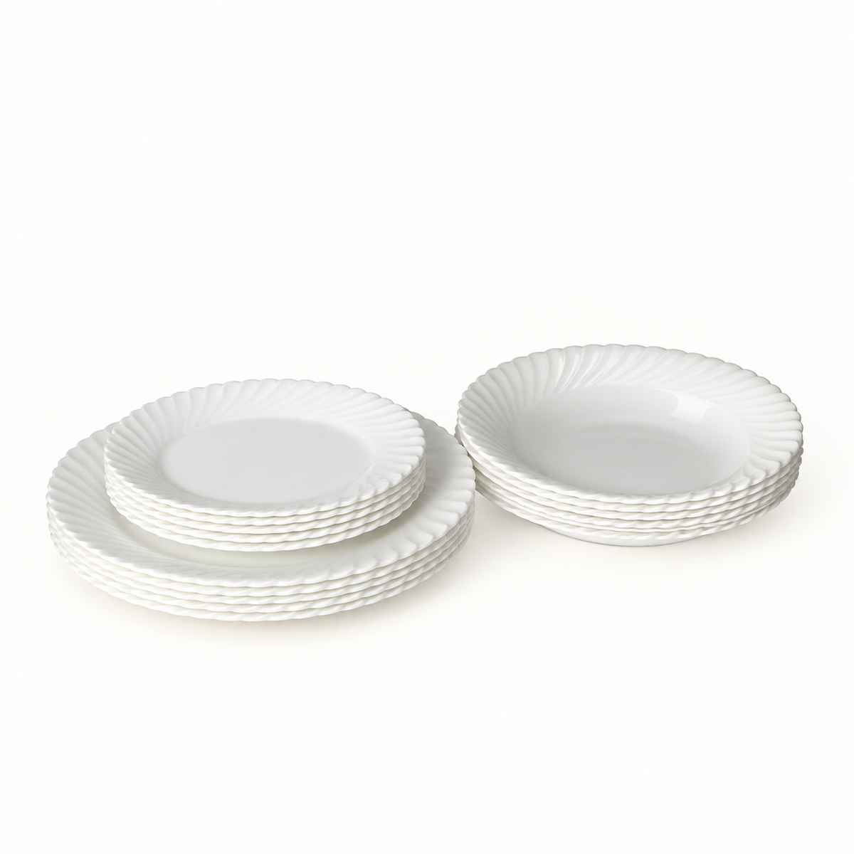 Danny Home 18-Piece Classic White Dinner Set