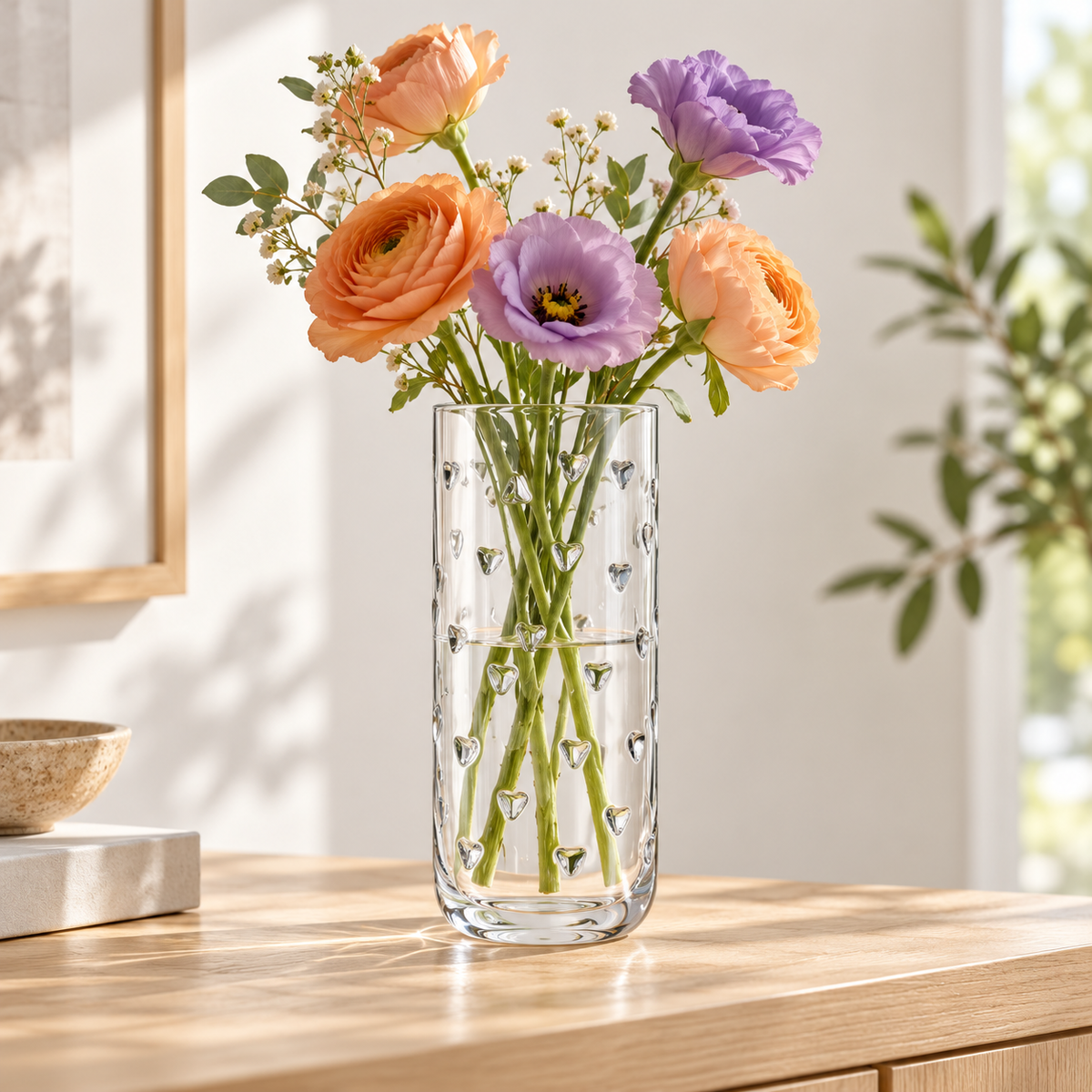 Danny Home Textured Glass Vase - 11.7x13.5x25.1cm