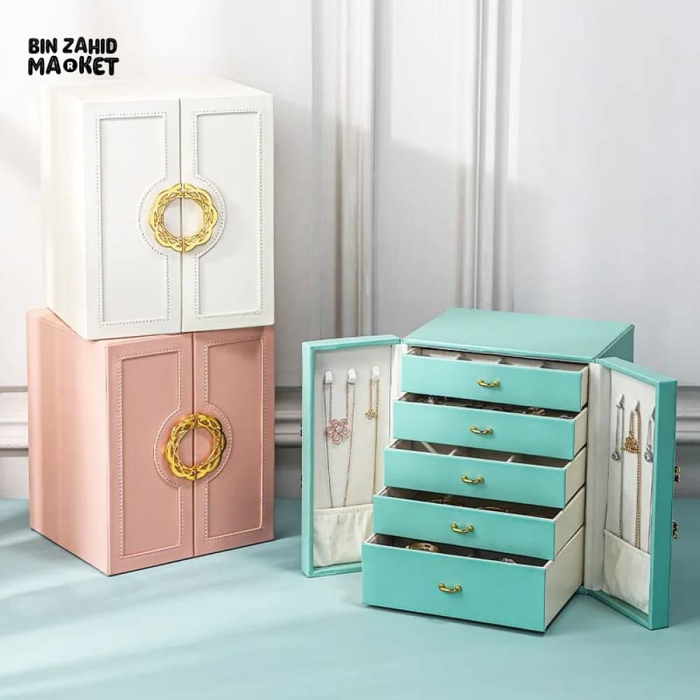 LEATHER DRAWER JEWELRY ORGANIZER