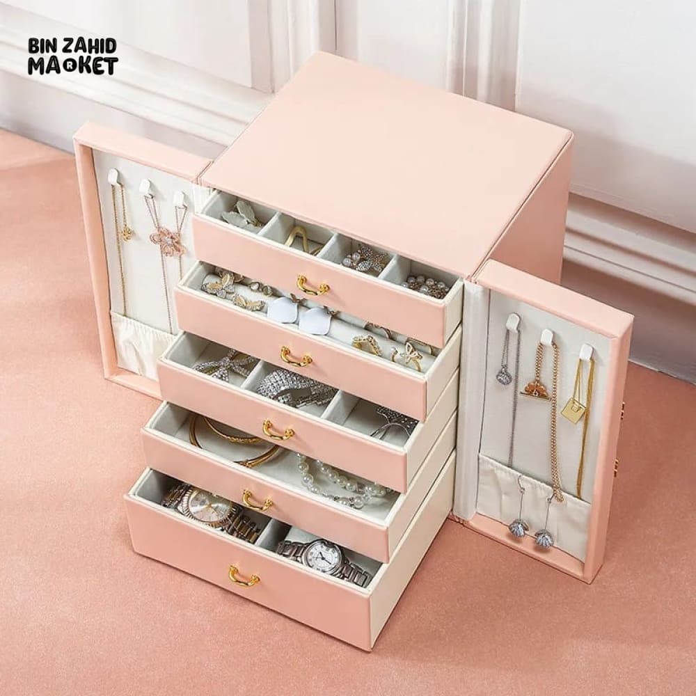 LEATHER DRAWER JEWELRY ORGANIZER