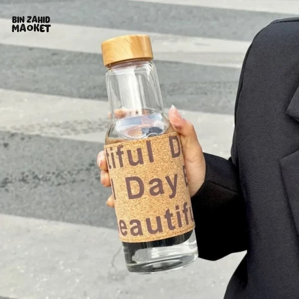 BEAUTIFUL DAY WOODEN CAP WATER BOTTLE 550ML