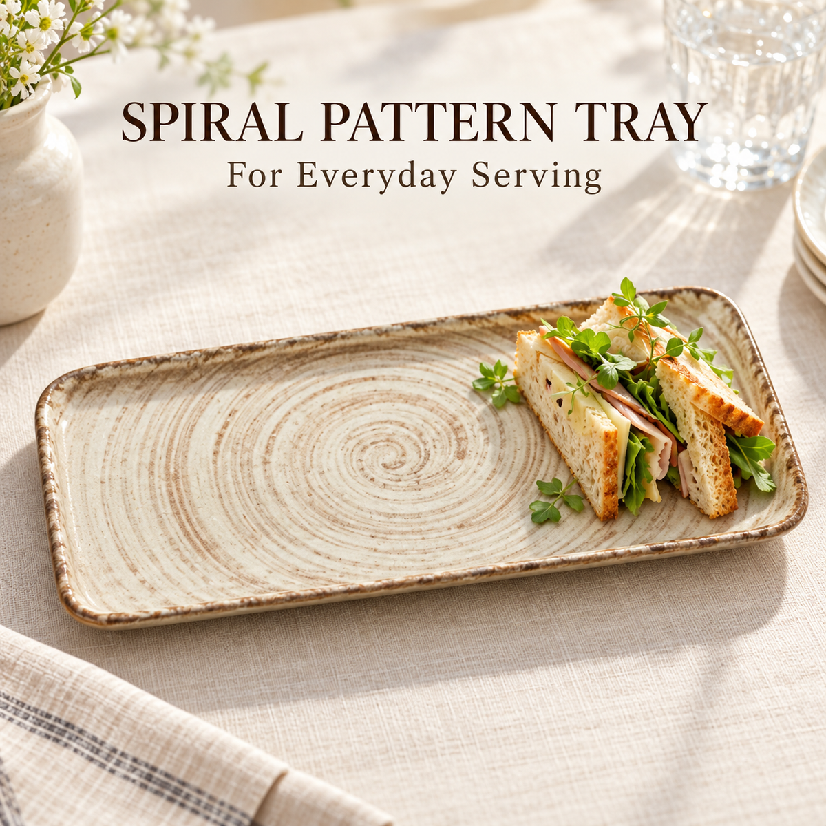 DANNY HOME SPIRAL PATTERN TRAY - 7 INCHES