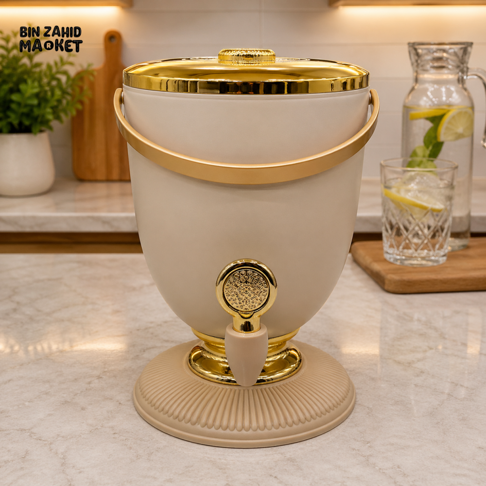 BEIGE & GOLD PREMIUM BEVERAGE DISPENSER WITH TAP 4 LITRE