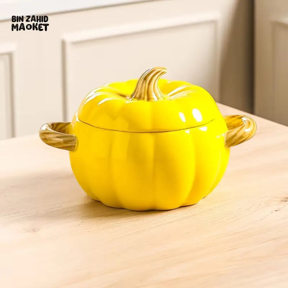 BIN ZAHID HOME ROYAL HARVEST PUMPKIN SOUP & STEW BOWL - 1700ML / 59.83 OZ - Yellow