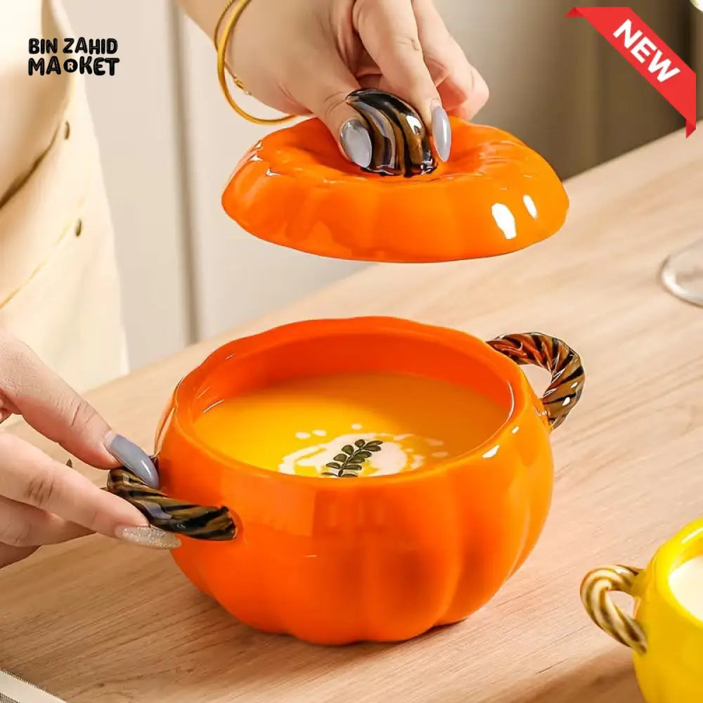 BIN ZAHID HOME ROYAL HARVEST PUMPKIN SOUP & STEW BOWL - 400ML / 14.08 0Z - Orange