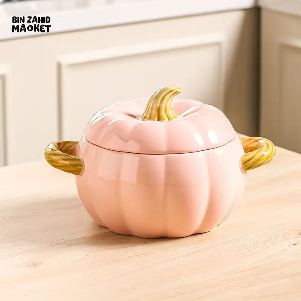 BIN ZAHID HOME ROYAL HARVEST PUMPKIN SOUP & STEW BOWL - 400ML / 14.08 0Z - Pink