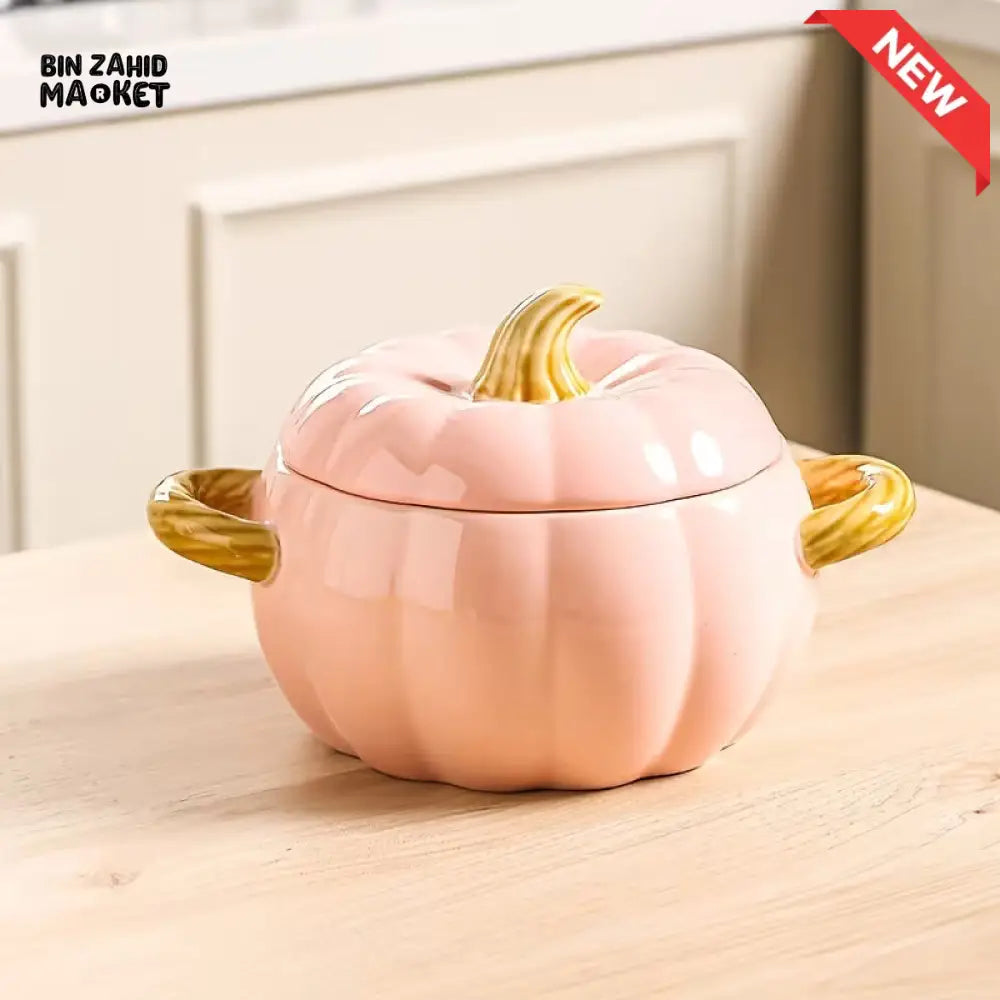 BIN ZAHID HOME ROYAL HARVEST PUMPKIN SOUP & STEW BOWL - 400ML / 14.08 0Z - Pink