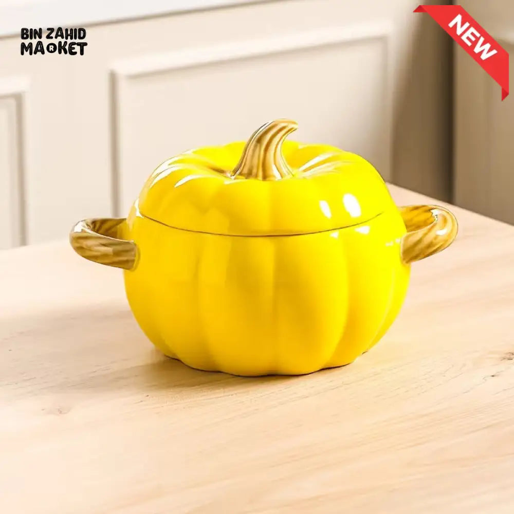 BIN ZAHID HOME ROYAL HARVEST PUMPKIN SOUP & STEW BOWL - 400ML / 14.08 0Z - Yellow