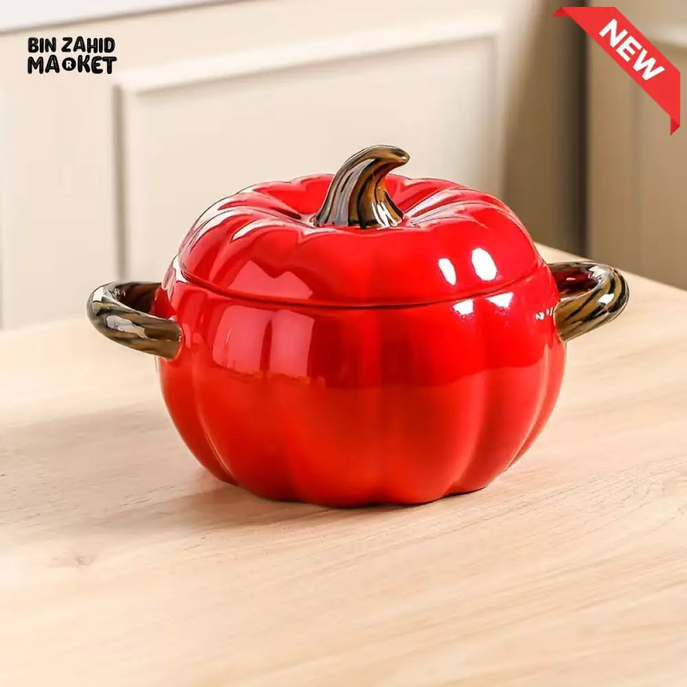 BIN ZAHID HOME ROYAL HARVEST PUMPKIN SOUP & STEW BOWL - 800ML / 28.16 OZ - Red