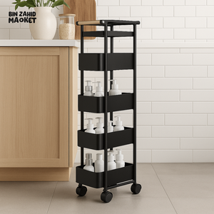 Binca 5 Tier Utility Trolley - Black