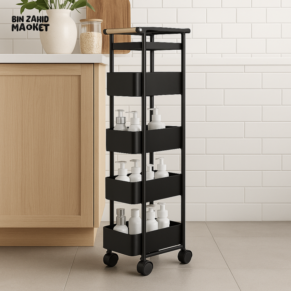 Binca 5 Tier Utility Trolley - Black