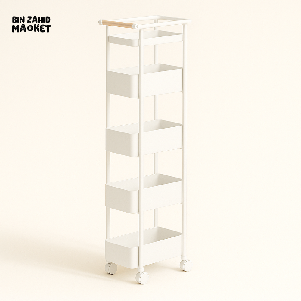Binca 5 Tier Utility Trolley - White