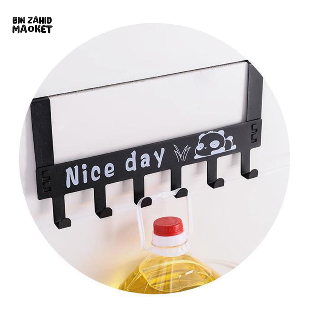 BLACK DOOR HOOK RACK – MULTIFUNCTION COAT & BAG HOLDER