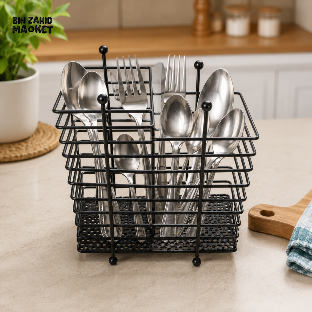 BLACK METAL CUTTING BOARD & POT LID ORGANIZER RACK