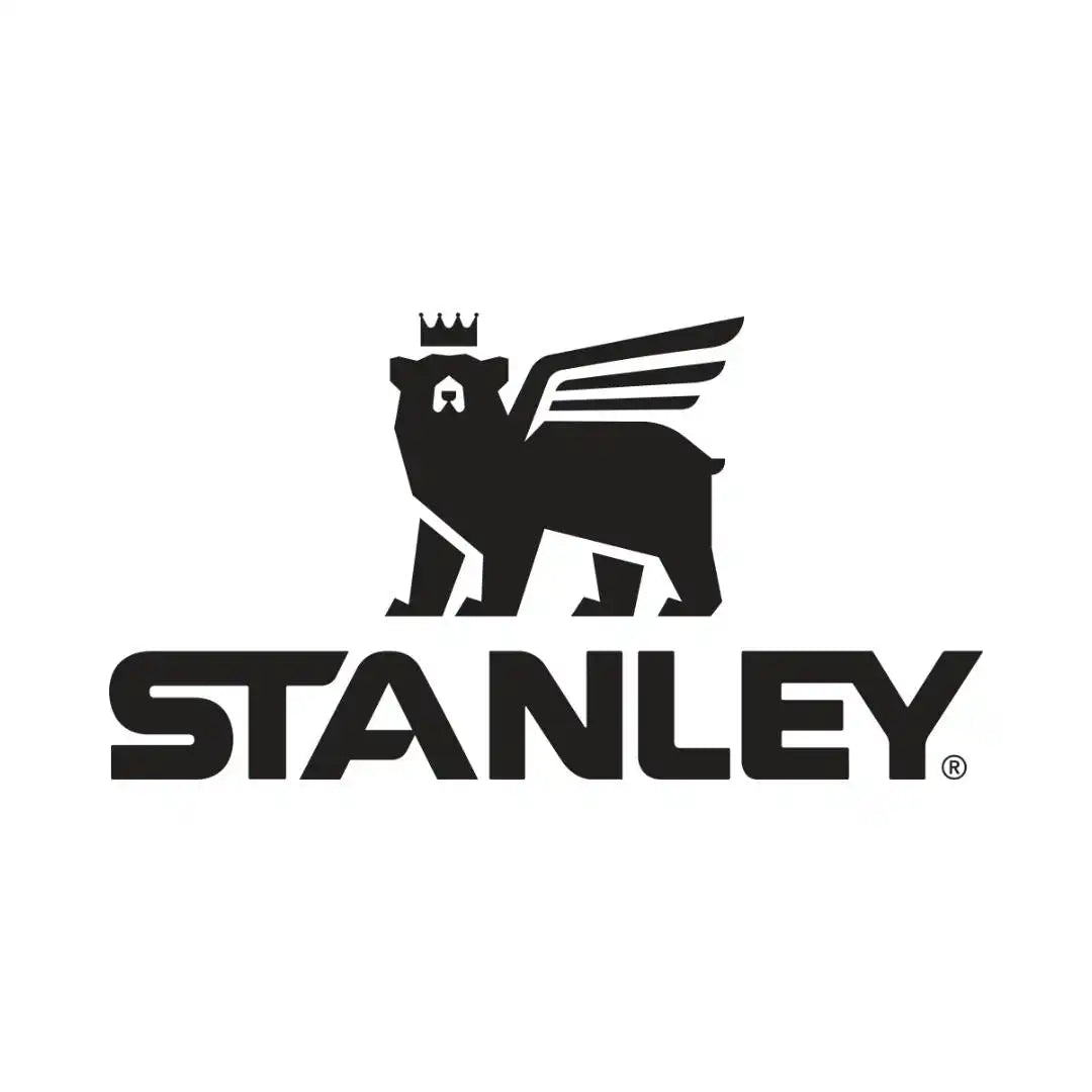 Black and white logo of a crowned, winged bear above the word ’STANLEY’.